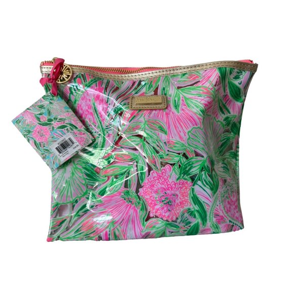 Lilly Pulitzer New Beach Day Pouch w/ Inside Pouch, Drink Holder, Towel Clips - Picture 2 of 15